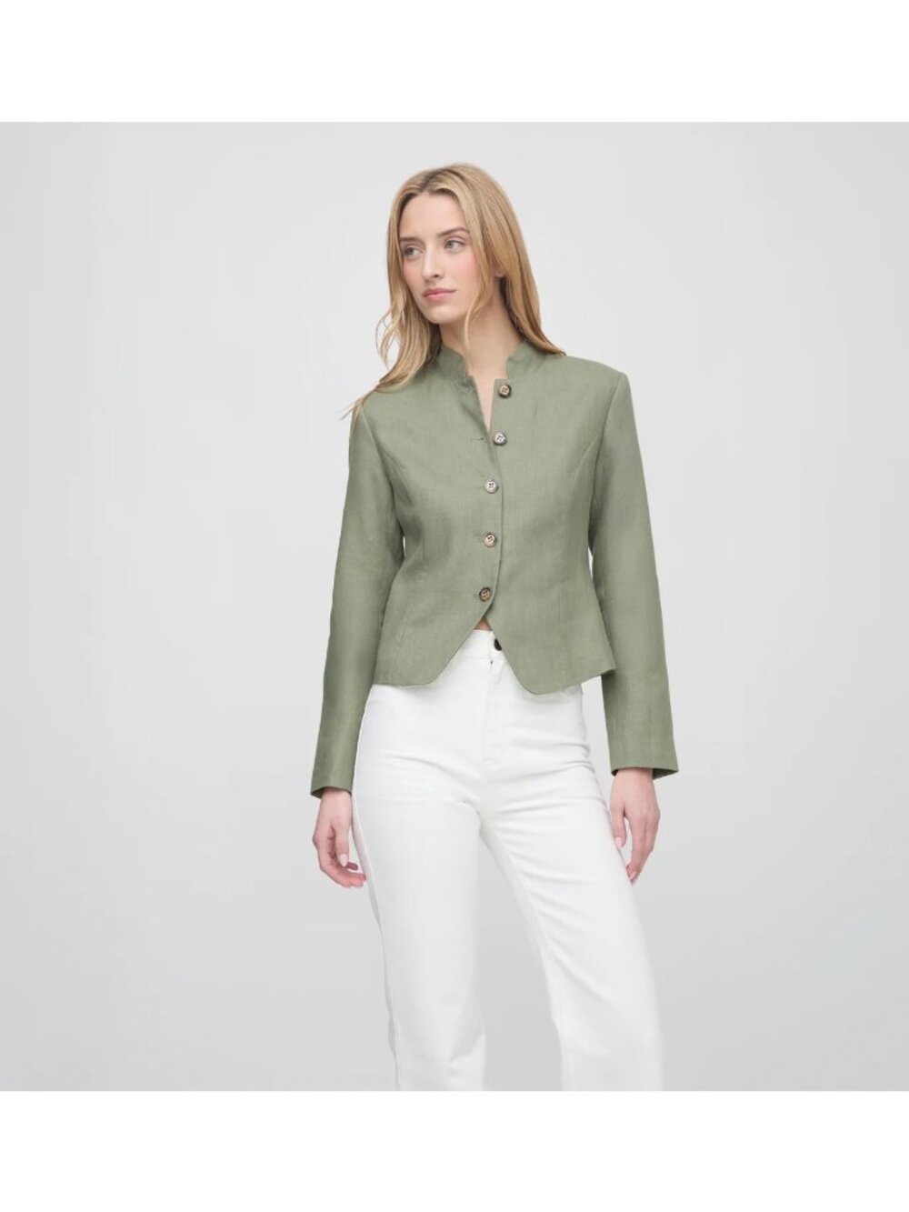 HILL HOUSE HOME The Valerie Jacket Olive/Pink Size Large NWT